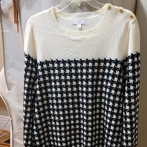 NWOT sweater with button detail on shoulder